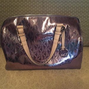 Michael Kors Satchel Shiny Nickel Purse